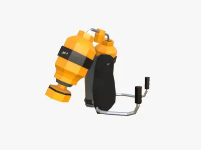 Jetpack Low Poly F01 - SciFi Character Design Low-poly 3D model