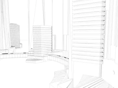 Urban highrise building ancillary building commercial 3D model get