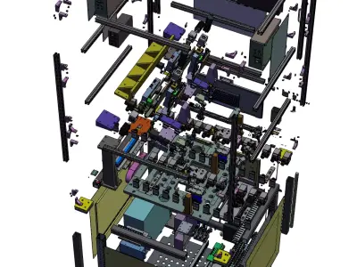 Automated hard disk swing arm OCR machine 3D model