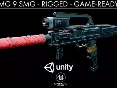 FMG 9 - Sub-Machine Gun Low-poly 3D model