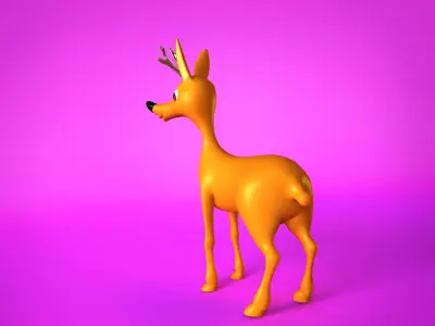 Deer character Low-poly 3D model