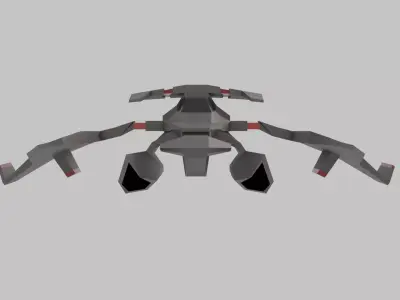 space ship low poly game ready Low-poly 3D model