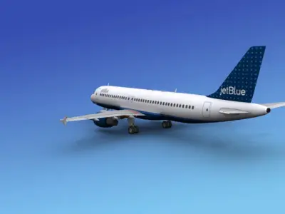 Airbus A320 Jet Blue 2 3D model