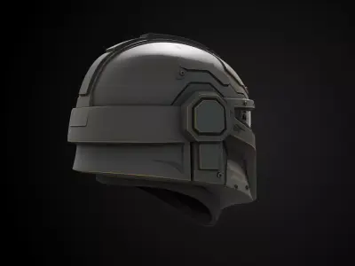 Stylized Interstellar Bounty Hunter Helmet - Star Tracker 3D print model
