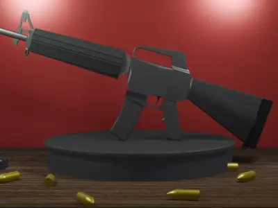 Assault rifle Low-poly 3D model