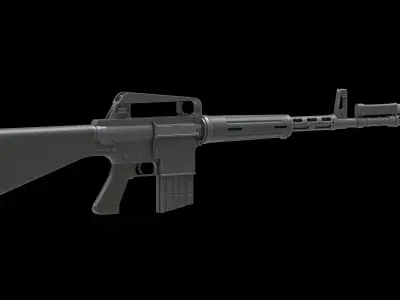 Armalite AR-10 Low Poly Low-poly 3D model