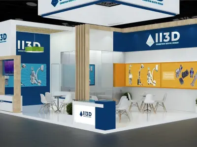 Exhibition Stand Stall Two Side Open 8X6 3D model