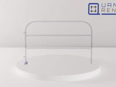 Construction site barrier 001 Low-poly 3D model