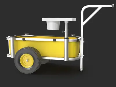 Beach Fishing Cart 3D Model