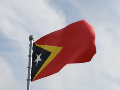 Animated East Timor Flags 3D model