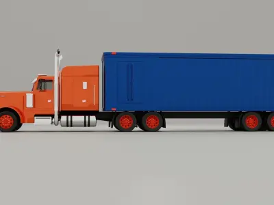 peterbilt 379x 3d model Low-poly 3D model