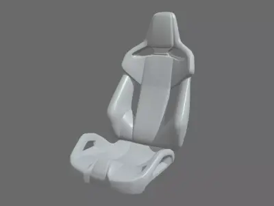 Car Seat 012 Low-poly 3D model