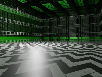 Hangar Interior Low-poly 3D model get