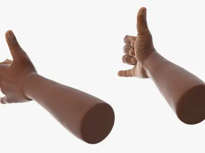 Black Male Arms Set in Hang Loose Pose 3D model