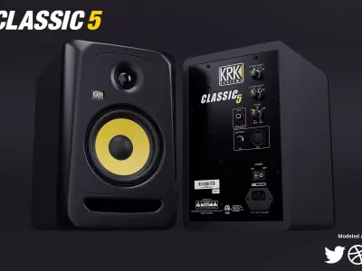  KRK Classic 5 Studio Monitor Speakers Free 3D model