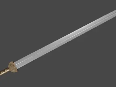 Caroling sword with Gladius handle Low-poly 3D model