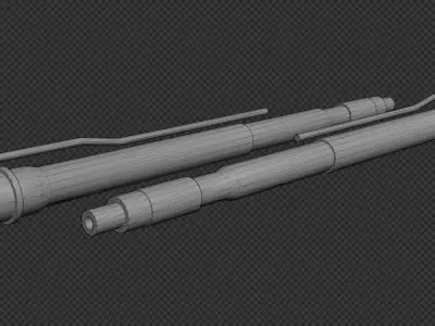 AR-15 Mid-Length Socom Profile Barrel Low-poly 3D model