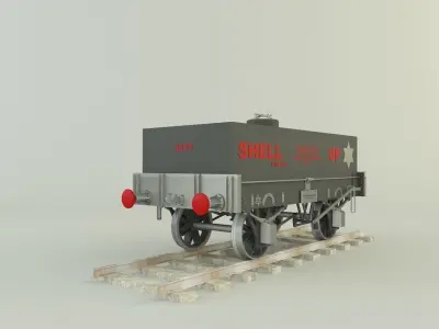 Train fuel wagon 3D model