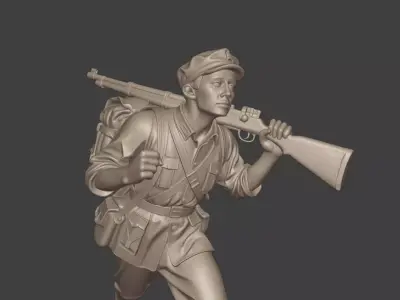 Military sculpture warrior  military battle war hero  soldier 3D print model 2