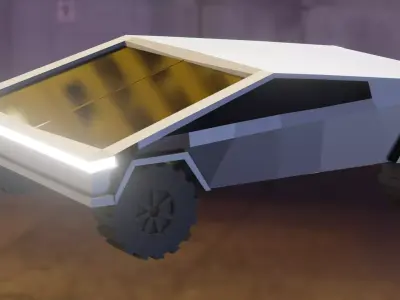 Low Poly Tesla Cybertruck Free low-poly 3D model