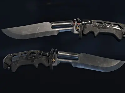 Military Knife Low-poly 3D model 4
