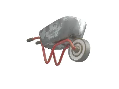 Cartoon Wheelbarrow v3 003 Low-poly 3D model