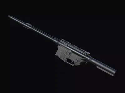 M4A1 receiver with barrel Low-poly 3D model