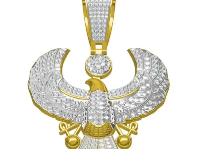 Antique Diamond Eagle Pendant 3D print model