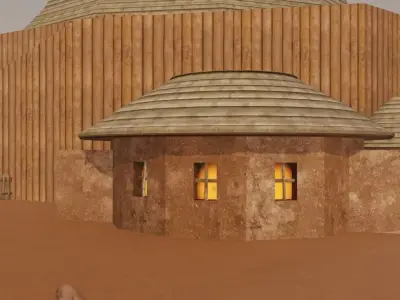 Desert Village Landscape 3D model purchase