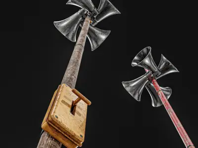 Military Alarm Pole Low-poly 3D model