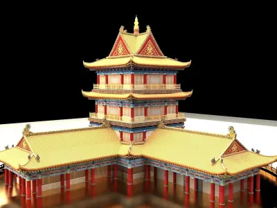 Chinese ancient building 3D model buy