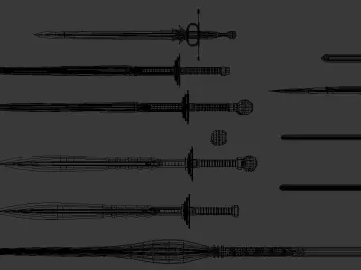 8 Beam Swords Low-poly 3D model