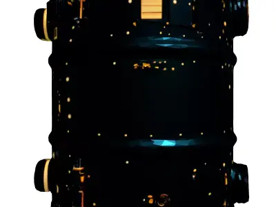 SciFi Futuristic Power Cylinder Low-poly 3D model
