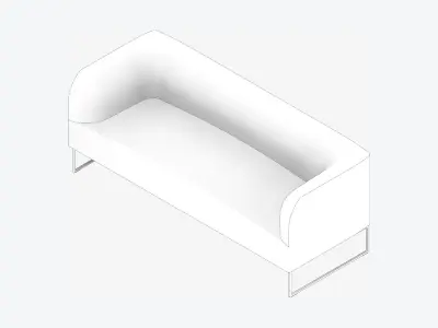 Furniture - Sofa - Contemporary - Line - Type 2 Low-poly 3D model