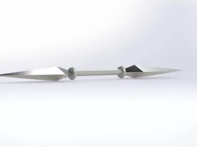 Double Kunai Weapon 3D Model Low Poly Ninja Blade 3D model