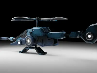 Sci-fi Fighter Helicopter 3D model