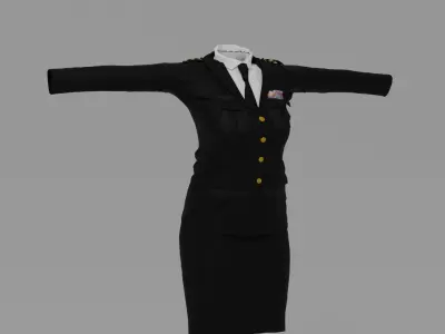 General Woman Uniform  Low-poly 3D model