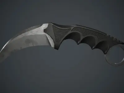 Karambit Knife PBR Game Ready Low-poly 3D model
