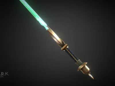 Magical Crystal Sword Low-poly 3D model