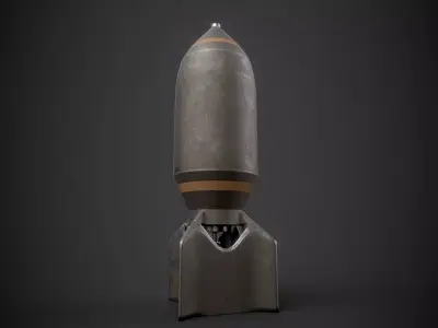 Missile rocket Low-poly 3D model
