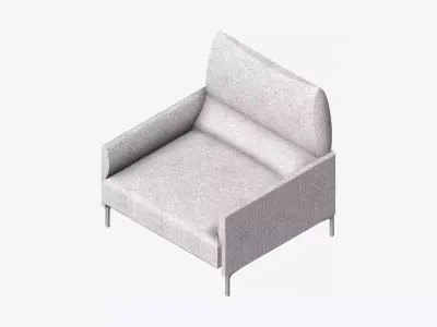 Furniture - Sofa - Contemporary - Snow - Armchair Low-poly 3D model