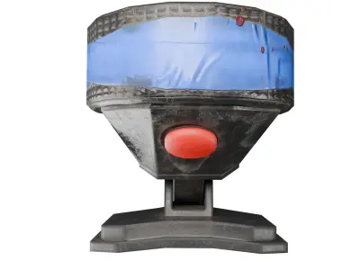 Post apocalyptic damaged flashlight headlamp Low-poly 3D model