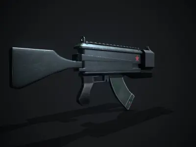 Weapon Low Poly gun Low-poly 3D model
