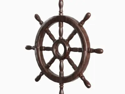 Vessel Wheel Set Low-poly 3D model