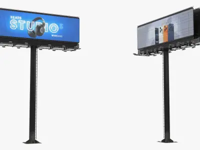 Trivision Billboard with Rotating Prisms Brand 3D model