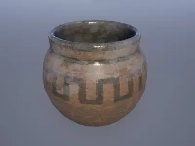 Clay Pots Low-poly 3D model