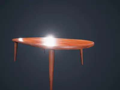 coffe table Antique HDRP URP  Low-poly 3D model