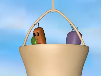 AIRSHIP hot air balloon with basket 3D model