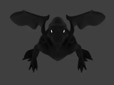 Small Iguana Dragon Low-poly 3D model