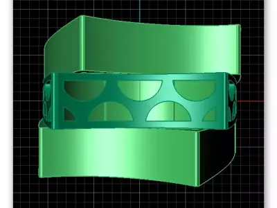 2 part bypass gold ring 3D print model